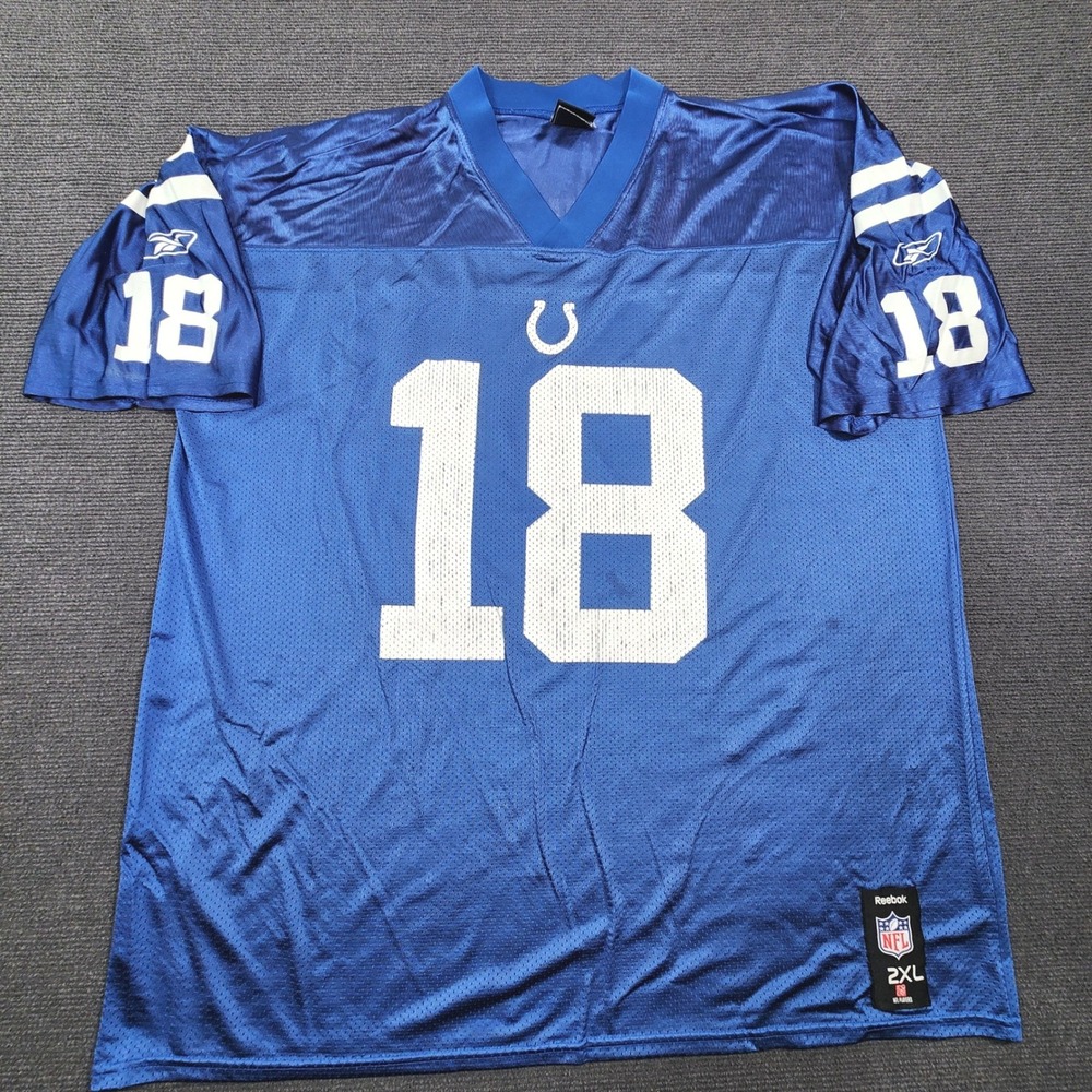 Reebok NFL Indianapolis Colts Peyton Manning Jersey Mens 2XL Blue V-Neck Sports